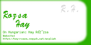 rozsa hay business card